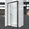 Picture of Custom Laminated Art Glass Triple Linked Stainless Steel Sliding Shower Screen