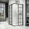Picture of Custom Luxury Silk-Screened Black Frame Toughened Glass Double Sliding Shower Enclosure
