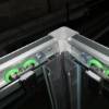 Picture of Custom Luxury Silk-Screened Black Frame Toughened Glass Double Sliding Shower Enclosure