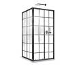 Picture of Custom Luxury Silk-Screened Black Frame Toughened Glass Double Sliding Shower Enclosure