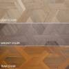 Picture of Custom Geometric Parquet Engineered Timber Flooring, Black Walnut Oak Veneer, U-Groove