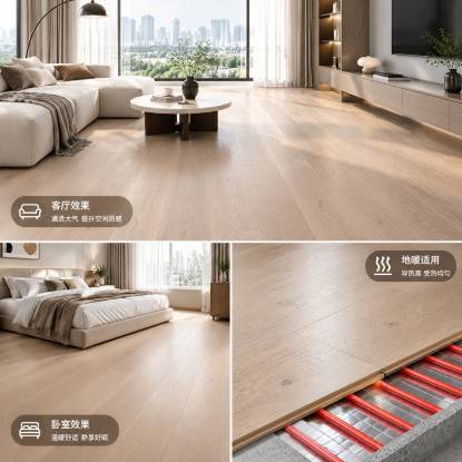 Picture of Three-Layer European White Oak Engineered Click Flooring, 3mm Wear Layer, ENF Grade