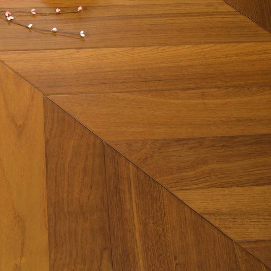 Picture of Three-Layer Solid Oak Herringbone Timber Flooring 15mm, Black Walnut Colour, Click-Lock