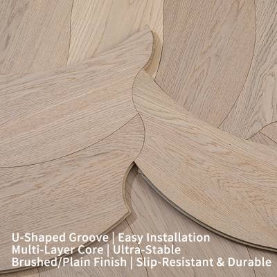 Leaf Pattern Parquet Engineered Timber Flooring 15mm, Black Walnut Oak, Underfloor Heating