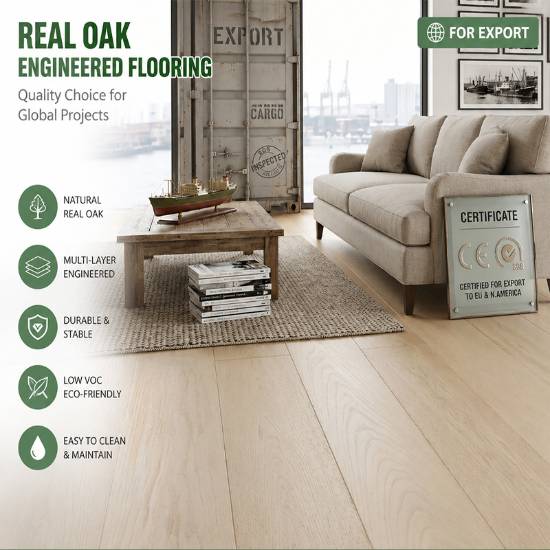 Picture of Export Grade Oak Engineered Flooring, Hard-Wearing, Underfloor Heating, Customisable