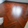 Picture of Solid Teak Herringbone Timber Flooring 18mm, Walnut Colour, Underfloor Heating, Mid-Century Style