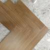 Picture of Solid Teak Herringbone Timber Flooring 18mm, Walnut Colour, Underfloor Heating, Mid-Century Style