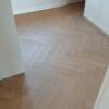 Picture of Solid Teak Herringbone Timber Flooring 18mm, Walnut Colour, Underfloor Heating, Mid-Century Style