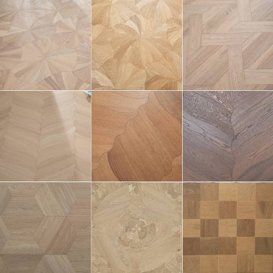 Picture of 15mm Oak Versailles Parquet Flooring, Large Leaf Pattern, Underfloor Heating Suitable