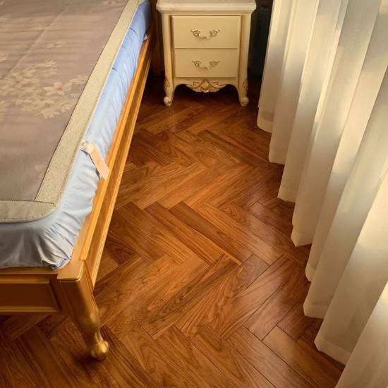 Picture of Grade A Solid Timber Flooring, Angolan Padauk, Click-Lock, Underfloor Heating, Natural