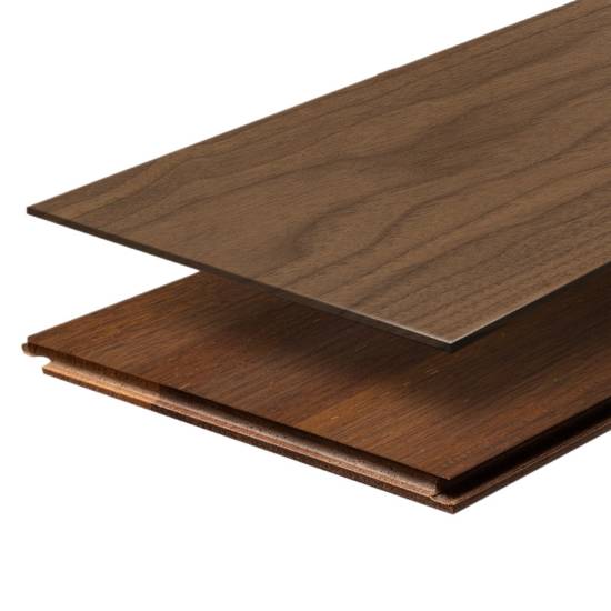 Picture of Two-Layer Engineered Timber Flooring, Walnut and Merbau 15mm, Click-Lock, UV Hardwax Oil, Light Brushed