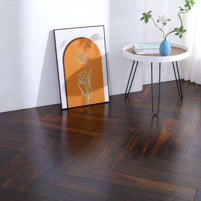 Customisable Indonesian Black Rosewood Solid Timber Herringbone Flooring, Underfloor Heating, Natural Colour