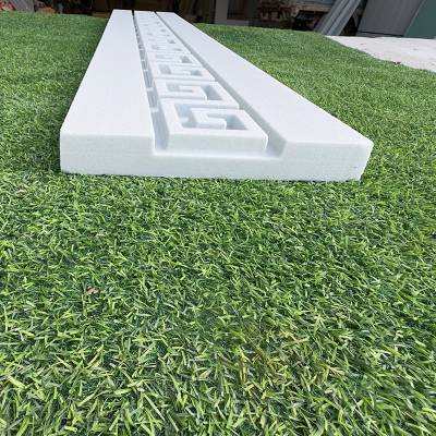 Foamed Ceramic Wall Moulding with Relief Fret Pattern, Exterior Carved Edge Trim, New Chinese Style, Eco-Friendly