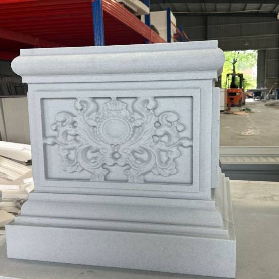 Picture of Foamed Ceramic Column Base, European Carved Component for Rural Villa Exteriors, Square and Round Entry Columns