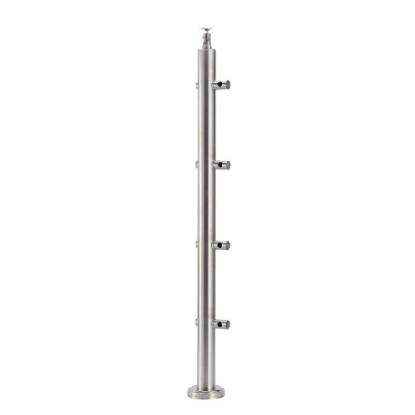 Picture of Stainless Steel Round Tube Post with Wire Pass-Through for Balcony and Glass Stair Handrail