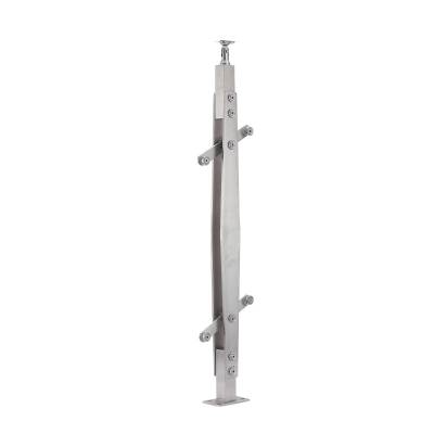304 Stainless Steel Diamond-Shape Glass Balustrade Post for Stair and Balcony