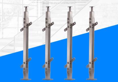 Picture of Stainless Steel Diamond-Shape Glass Balustrade Stair Post 5x55 for Home Staircase