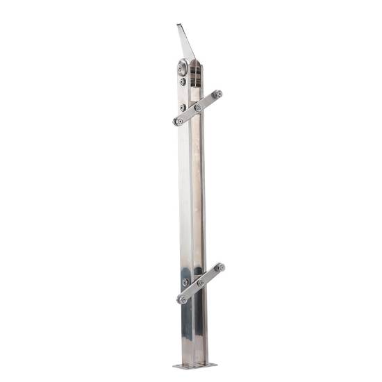 Picture of 304/316 Stainless Steel Round-Head Hollow Tube Glass Balustrade Post, Commercial and Bridge