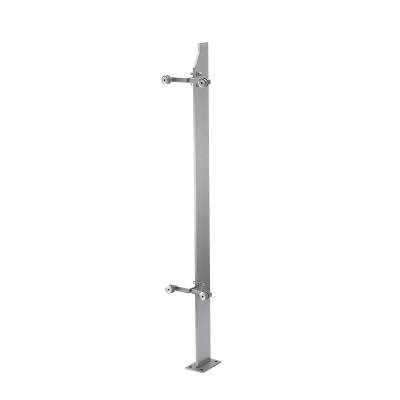 304 Stainless Steel Single-Panel Glass Balustrade Post for Commercial Stair Handrail