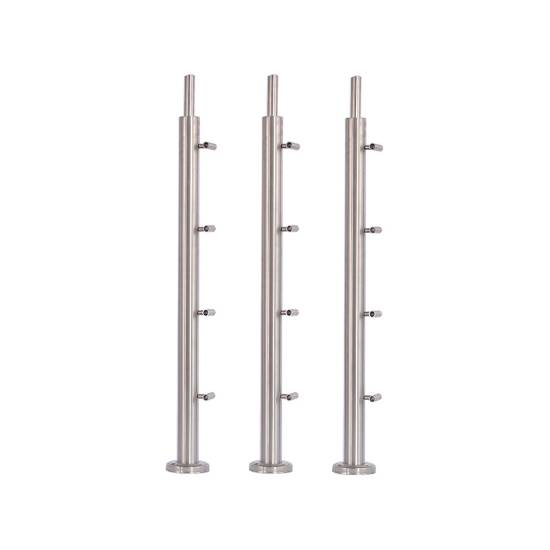 Picture of Stainless Steel Round Tube Post with Wire Rope Pass-Through for Commercial Balustrade