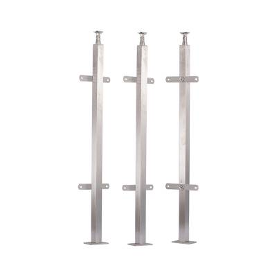 Stainless Steel Square Tube Glass Balcony Balustrade Post for Commercial Projects