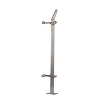 Single Arm 7-Shape Glass Clamp Post, Stainless Steel Stair Handrail and Balustrade Post