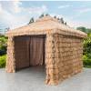 Picture of Outdoor Gazebo with Synthetic Thatch Roof, Four-Post Garden Pavilion, Shade Shelter