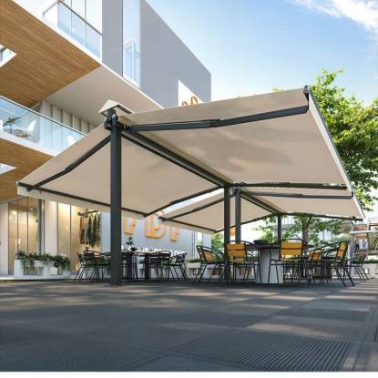 Picture of Electric Retractable Double Opening Awning for Balcony, Cafe and Restaurant, Butterfly Style