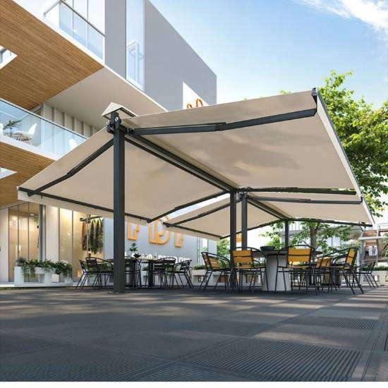 Picture of Electric Retractable Double Opening Awning for Balcony, Cafe and Restaurant, Butterfly Style