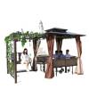 Picture of Aluminium Garden Gazebo with Thatched Roof and Pergola for Terrace, Balcony and Courtyard
