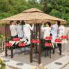 Picture of Outdoor Thatched Gazebo with Faux Straw Roof, Garden Pavilion for Resorts