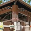 Picture of Outdoor Thatched Gazebo with Faux Straw Roof, Garden Pavilion for Resorts