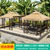 Picture of Outdoor Thatched Gazebo with Faux Straw Roof, Garden Pavilion for Resorts