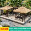 Picture of Outdoor Thatched Gazebo with Faux Straw Roof, Garden Pavilion for Resorts