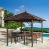 Picture of Hexagonal New Chinese Style Outdoor Gazebo, Garden Rooftop Sun and Rain Shelter