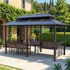 Picture of Outdoor Gazebo with Swing Set, Leisure Landscape Pavilion for Garden and Terrace