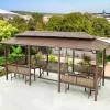 Picture of Outdoor Gazebo with Swing Set, Leisure Landscape Pavilion for Garden and Terrace