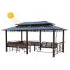 Picture of Outdoor Gazebo with Swing Set, Leisure Landscape Pavilion for Garden and Terrace