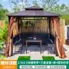 Picture of Four-Post Gazebo with Galvanised Steel Roof, Villa Garden Terrace Sun and Rain Shelter