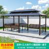 Picture of Outdoor Gazebo with Swing Set, Leisure Landscape Pavilion for Garden and Terrace