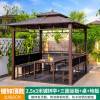 Picture of Four-Post Gazebo with Galvanised Steel Roof, Villa Garden Terrace Sun and Rain Shelter