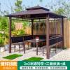 Picture of Four-Post Gazebo with Galvanised Steel Roof, Villa Garden Terrace Sun and Rain Shelter