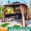 Picture of Four-Post Gazebo with Galvanised Steel Roof, Villa Garden Terrace Sun and Rain Shelter