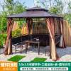 Picture of Four-Post Gazebo with Galvanised Steel Roof, Villa Garden Terrace Sun and Rain Shelter
