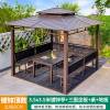 Picture of Four-Post Gazebo with Galvanised Steel Roof, Villa Garden Terrace Sun and Rain Shelter