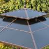 Picture of Outdoor Four-Post Gazebo Tent with Polycarbonate Roof for Garden, Courtyard and Worksite