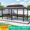 Picture of Outdoor Gazebo with Swing Set, Leisure Landscape Pavilion for Garden and Terrace
