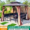 Picture of Four-Post Gazebo with Galvanised Steel Roof, Villa Garden Terrace Sun and Rain Shelter