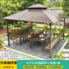 Picture of Four-Post Gazebo with Galvanised Steel Roof, Villa Garden Terrace Sun and Rain Shelter