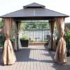 Picture of Four-Post Gazebo with Galvanised Steel Roof, Villa Garden Terrace Sun and Rain Shelter